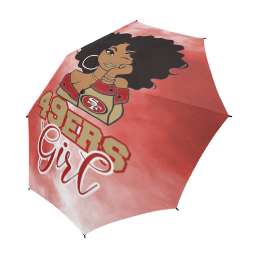 Multi-Team Girl Semi-Automatic Foldable Umbrella