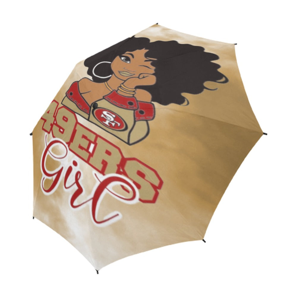 Multi-Team Girl Semi-Automatic Foldable Umbrella