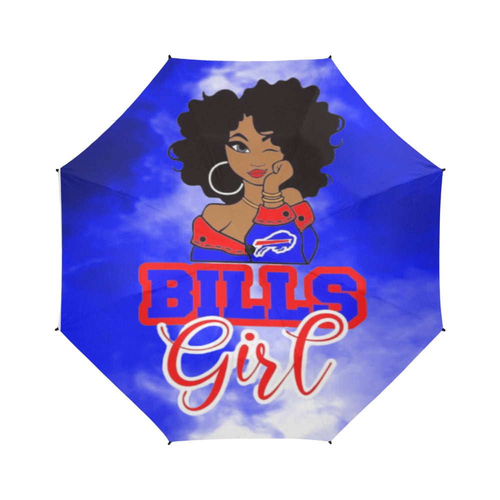 Team Girl Semi-Automatic Foldable Umbrella