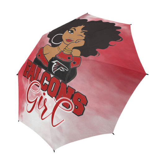 Team Girl Semi-Automatic Foldable Umbrella