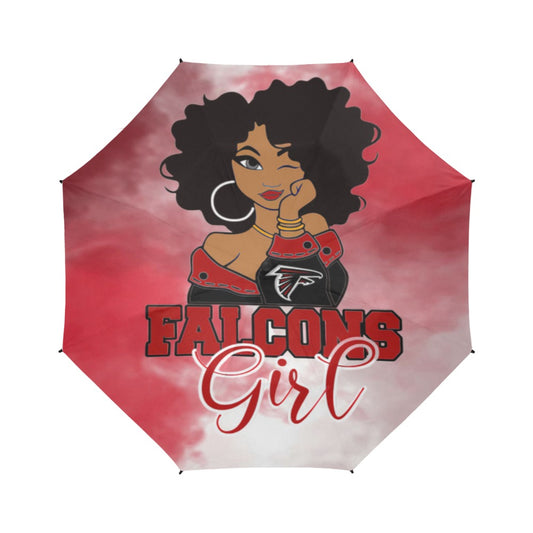 Team Girl Semi-Automatic Foldable Umbrella